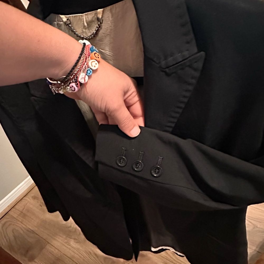 Daniele Alessandrini Black and Cream Blazer - Picture 6 of 7